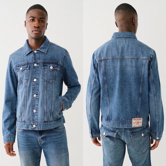 True Religion Other - NWT True Religion "Jesse SN Trucker Jacket" Storm Wash Blue Denim | Men's Size M
